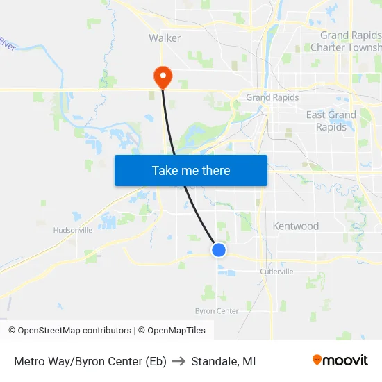 Metro Way/Byron Center (Eb) to Standale, MI map