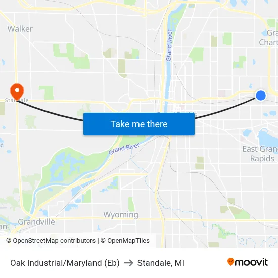 Oak Industrial/Maryland (Eb) to Standale, MI map