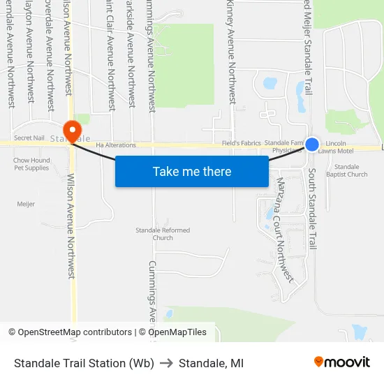 Standale Trail Station (Wb) to Standale, MI map