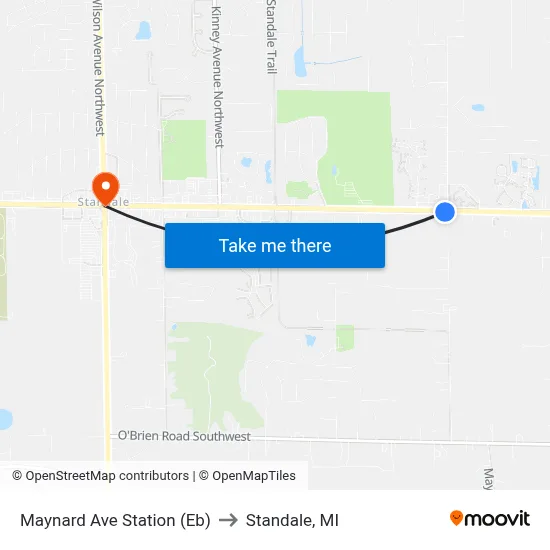 Maynard Ave Station (Eb) to Standale, MI map