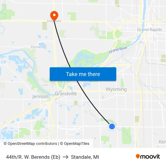 44th/R. W. Berends (Eb) to Standale, MI map