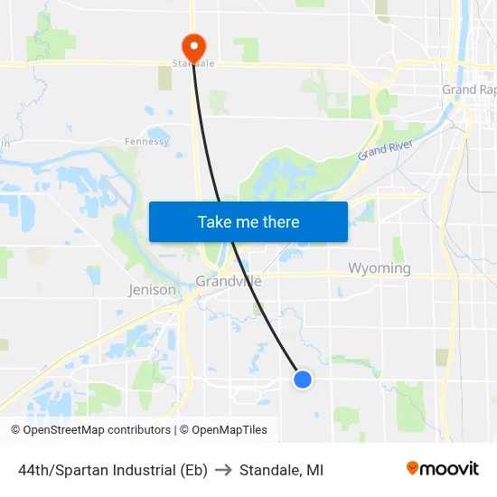 44th/Spartan Industrial (Eb) to Standale, MI map