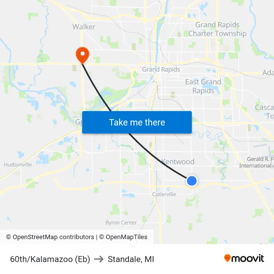 60th/Kalamazoo (Eb) to Standale, MI map
