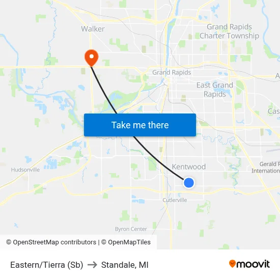Eastern/Tierra (Sb) to Standale, MI map