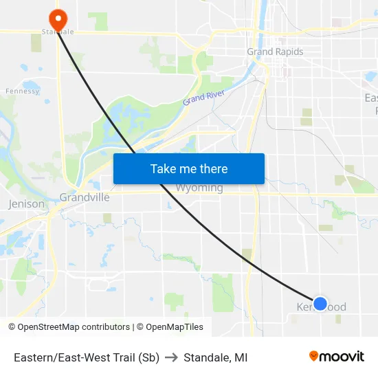 Eastern/East-West Trail (Sb) to Standale, MI map
