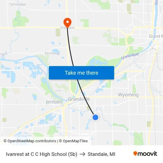 Ivanrest at C C High School (Sb) to Standale, MI map