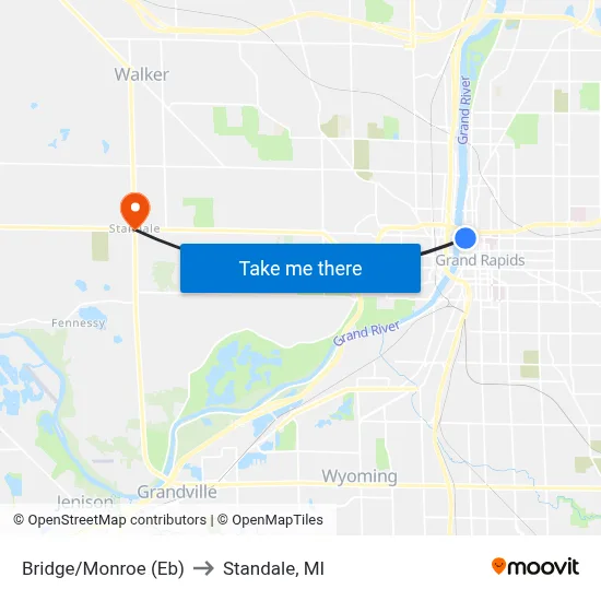 Bridge/Monroe (Eb) to Standale, MI map