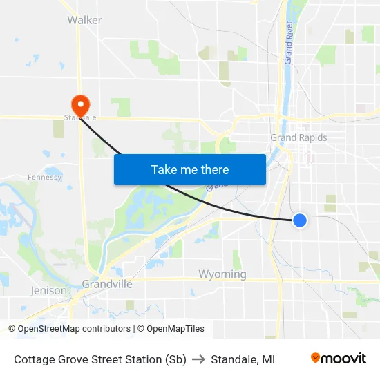 Cottage Grove Street Station (Sb) to Standale, MI map