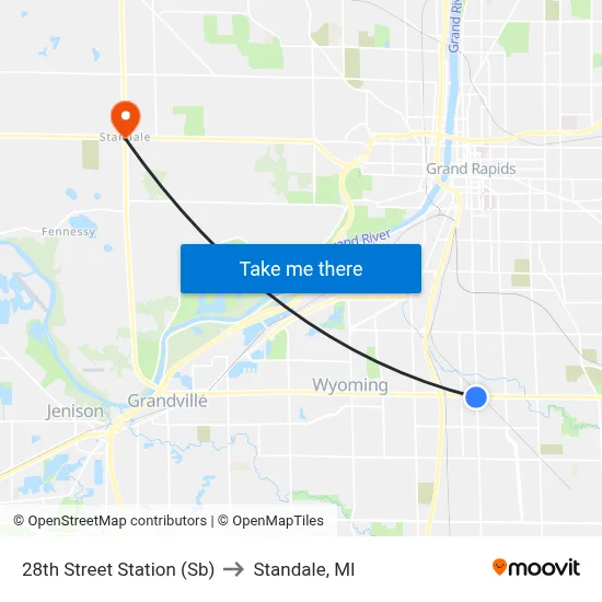 28th Street Station (Sb) to Standale, MI map