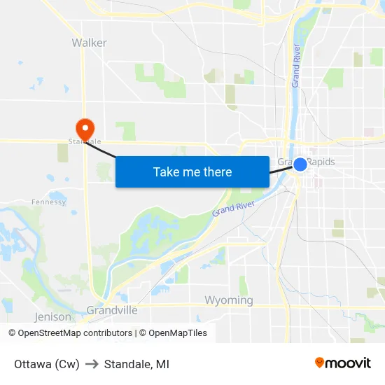 Ottawa (Cw) to Standale, MI map