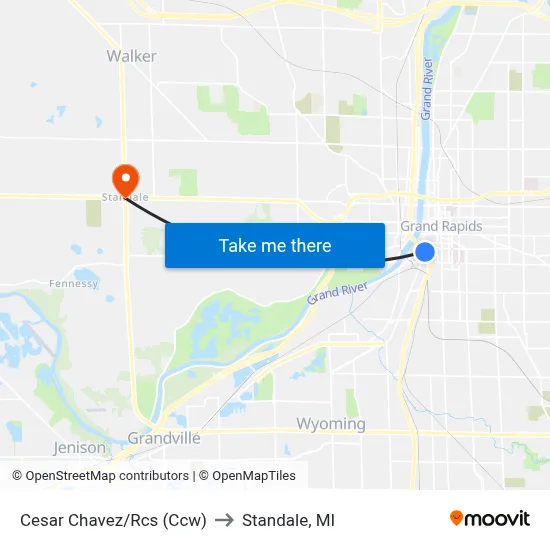 Cesar Chavez/Rcs (Ccw) to Standale, MI map