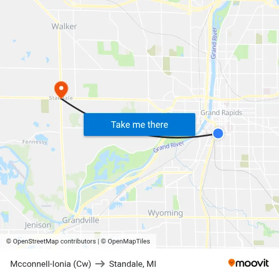 Mcconnell-Ionia (Cw) to Standale, MI map