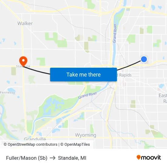 Fuller/Mason (Sb) to Standale, MI map