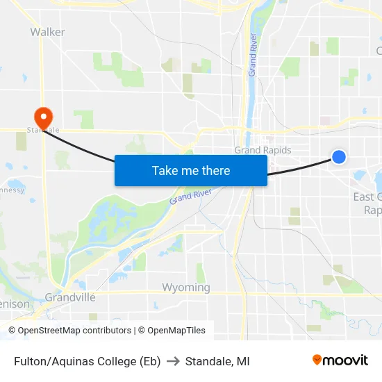 Fulton/Aquinas College (Eb) to Standale, MI map