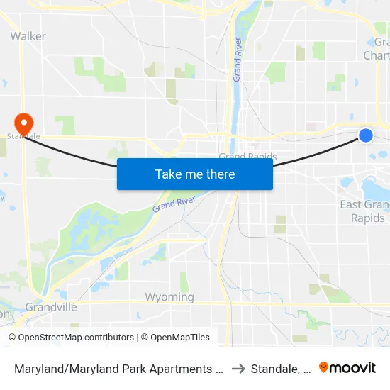 Maryland/Maryland Park Apartments (Sb) to Standale, MI map