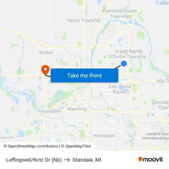 Leffingwell/Kctc Dr (Nb) to Standale, MI map