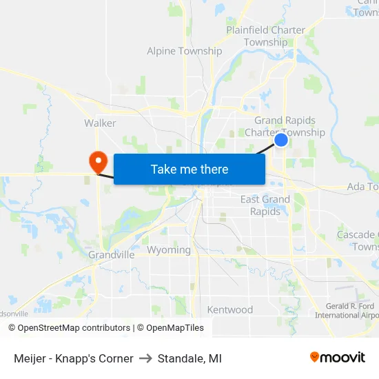 Meijer - Knapp's Corner to Standale, MI map