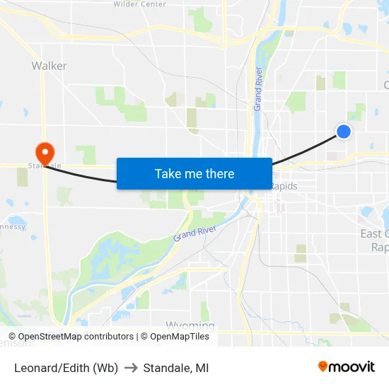 Leonard/Edith (Wb) to Standale, MI map