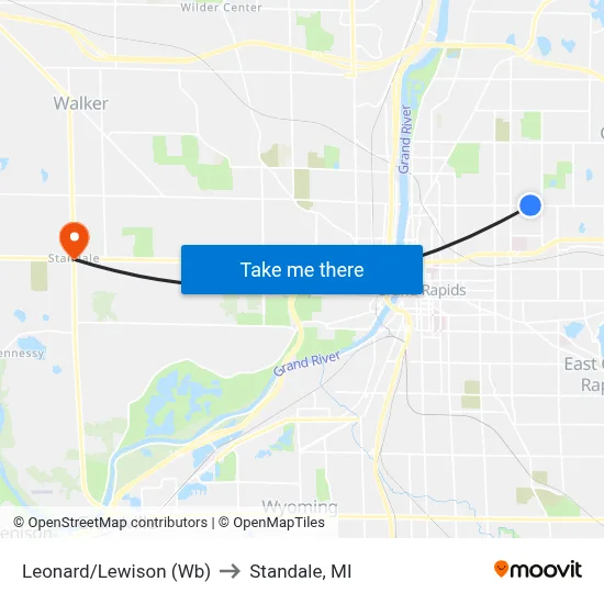 Leonard/Lewison (Wb) to Standale, MI map