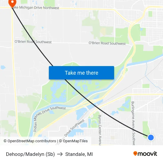 Dehoop/Madelyn (Sb) to Standale, MI map