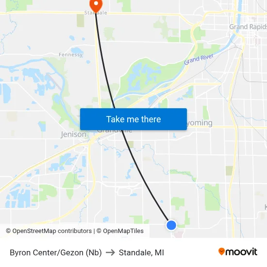 Byron Center/Gezon (Nb) to Standale, MI map