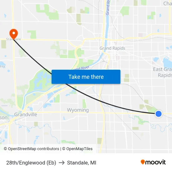 28th/Englewood (Eb) to Standale, MI map