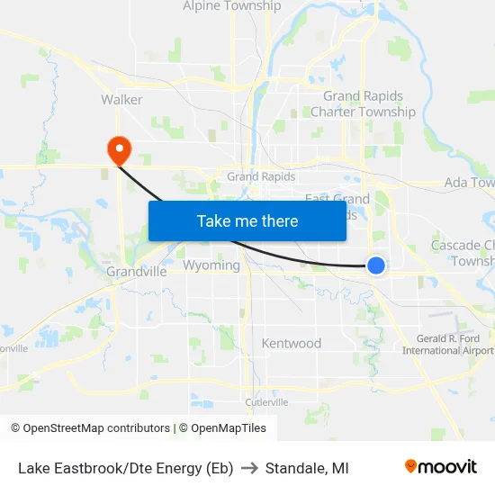 Lake Eastbrook/Dte Energy (Eb) to Standale, MI map