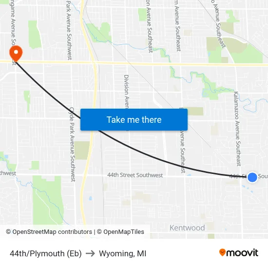 44th/Plymouth (Eb) to Wyoming, MI map