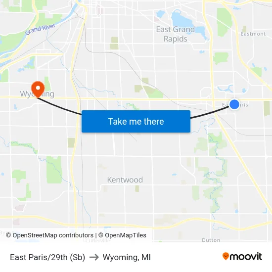 East Paris/29th (Sb) to Wyoming, MI map
