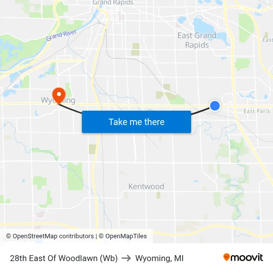 28th East Of Woodlawn (Wb) to Wyoming, MI map