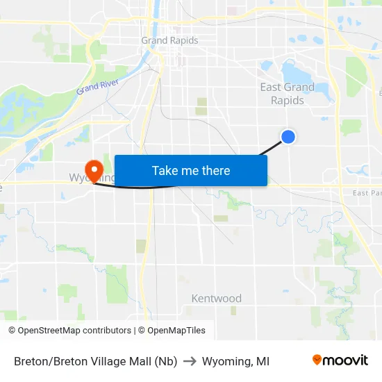 Breton/Breton Village Mall (Nb) to Wyoming, MI map