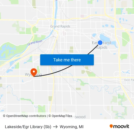 Lakeside/Egr Library (Sb) to Wyoming, MI map