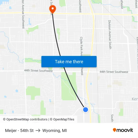 Meijer - 54th St to Wyoming, MI map