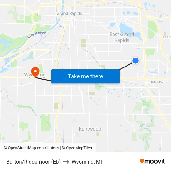 Burton/Ridgemoor (Eb) to Wyoming, MI map