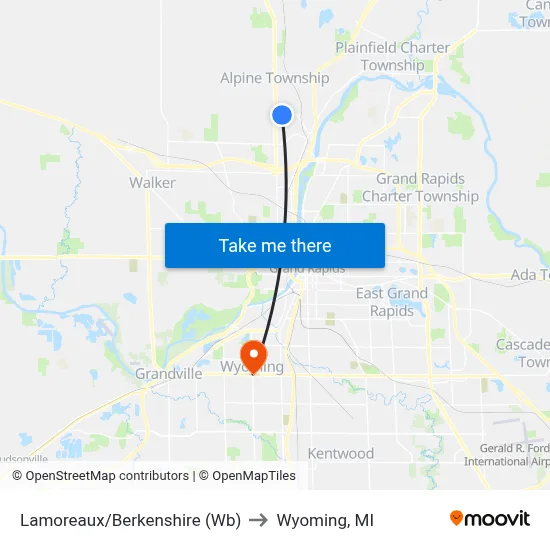 Lamoreaux/Berkenshire (Wb) to Wyoming, MI map