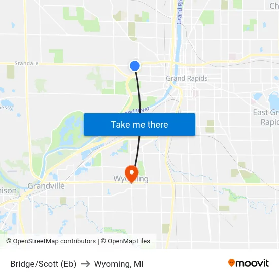 Bridge/Scott (Eb) to Wyoming, MI map