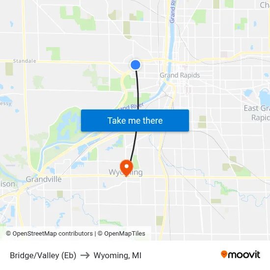Bridge/Valley (Eb) to Wyoming, MI map