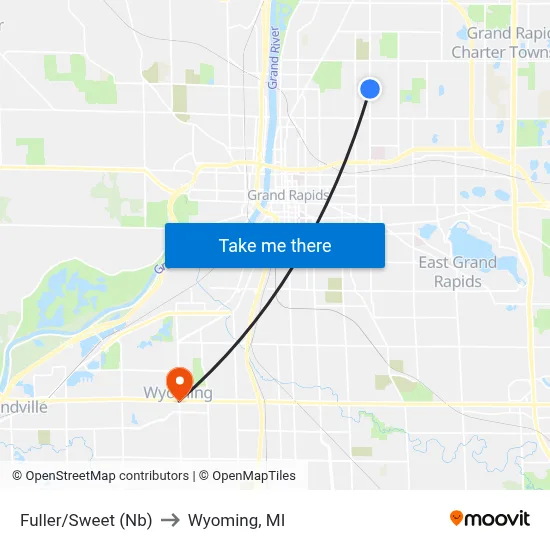 Fuller/Sweet (Nb) to Wyoming, MI map