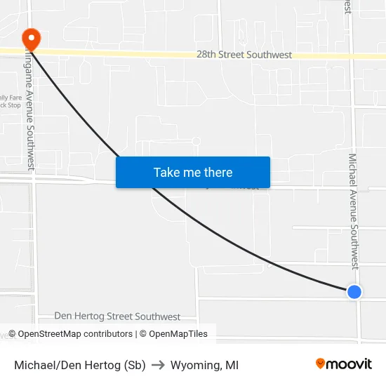 Michael/Den Hertog (Sb) to Wyoming, MI map