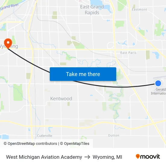 West Michigan Aviation Academy to Wyoming, MI map