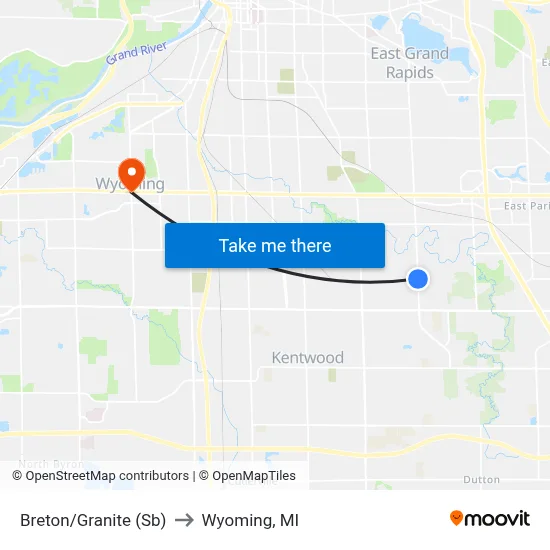 Breton/Granite (Sb) to Wyoming, MI map