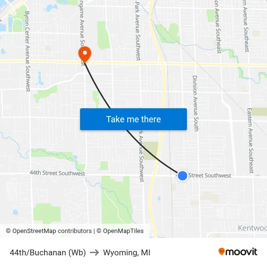 44th/Buchanan (Wb) to Wyoming, MI map