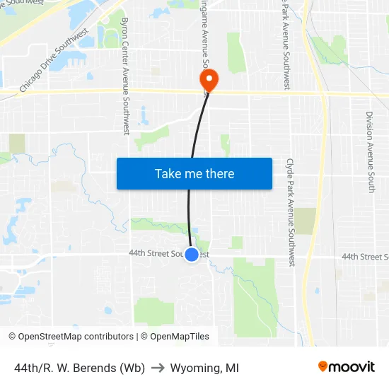 44th/R. W. Berends (Wb) to Wyoming, MI map