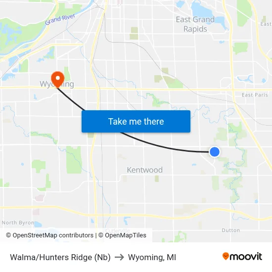 Walma/Hunters Ridge (Nb) to Wyoming, MI map