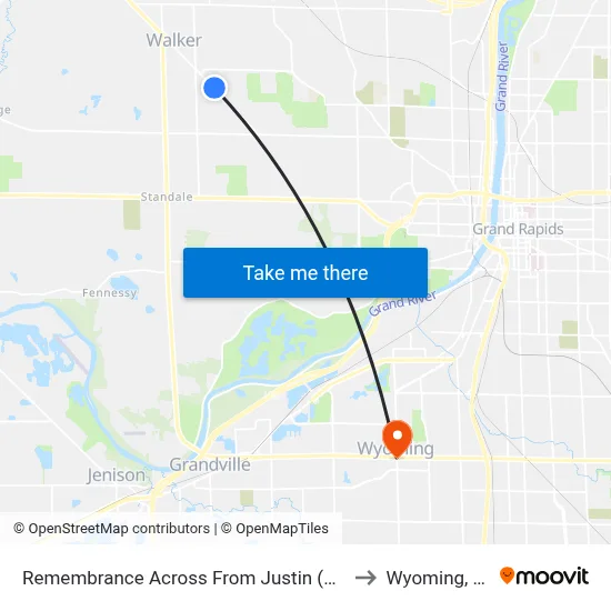 Remembrance Across From Justin (Wb) to Wyoming, MI map