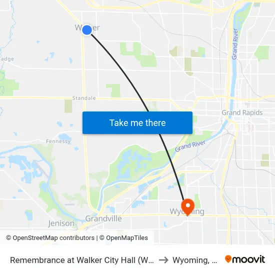 Remembrance at Walker City Hall (Wb) to Wyoming, MI map