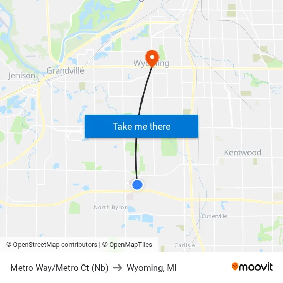 Metro Way/Metro Ct (Nb) to Wyoming, MI map