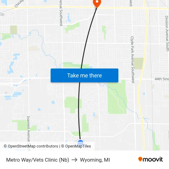 Metro Way/Vets Clinic (Nb) to Wyoming, MI map