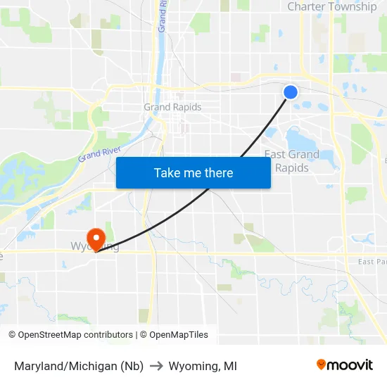 Maryland/Michigan (Nb) to Wyoming, MI map