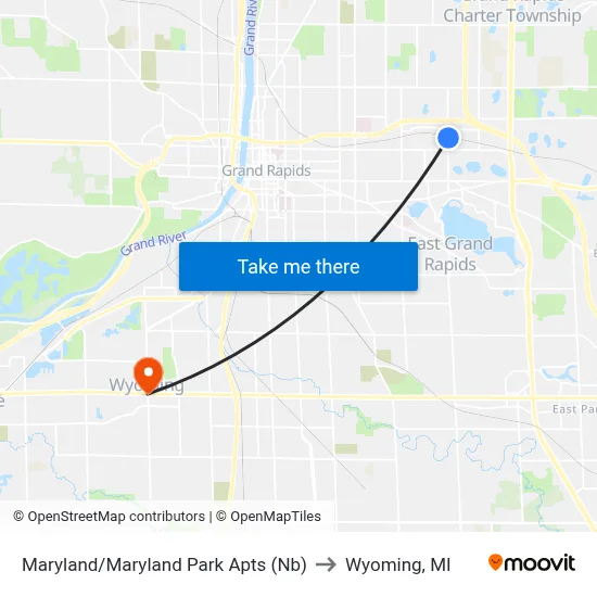 Maryland/Maryland Park Apts (Nb) to Wyoming, MI map